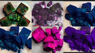 deep dyed fresh gymchalk block crushing asmr edits 💚💜💙🧡 [upl. by Polik705]