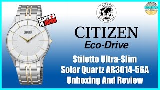 Anorexic Watch  Citizen Stiletto UltraSlim Solar Quartz Dress Watch AR301456A Unbox amp Review [upl. by Gnouhk764]