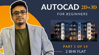 COMPLETE  APARTMENT FLOOR PLAN IN AutoCAD 2D  2BHK FLAT PLANING [upl. by Retloc940]