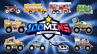 Fire Truck Rescue  Train amp Monster Trucks  Police Car Chase  appMink playlist 100 mins [upl. by Seena187]