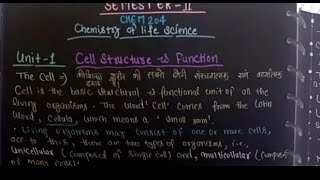 Cell structure amp Function  Chemistry of life science [upl. by Yrellih845]