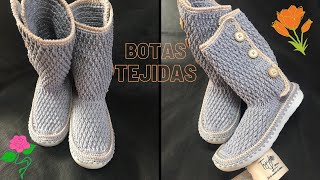 ➡️Botas tejidas a Crochet PASO A PASO Cancheras y abrigadas 😉 [upl. by Henarat]