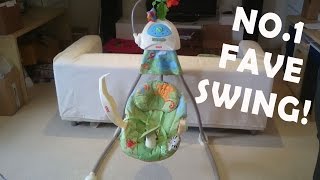 FisherPrice OpenTop Rainforest Cradle Swing Review  Kids Indoor Swing Test [upl. by Erleena57]