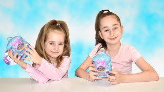 Leina and Lina opening Magic Mixies Mixlings “Magicus Party”  Unboxing [upl. by Susannah]