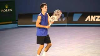 Bernard Tomic Practice Session [upl. by Stanislas]