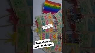 Twinning theme tambola tickets shivanicreations tambolatickets kittypartygames twins viral [upl. by Ardyth]