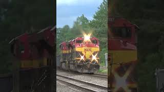 KCS SD70ACe hauls CP 245 through Askov MN shorts [upl. by Wilmette]