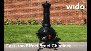 Wido Cast Iron Effect Steel Chimenea Product Video CHIM2A [upl. by Misaq365]