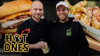 Sean Evans TasteTests the New Hot Ones x Shake Shack Menu  Hot Ones [upl. by Inalej926]