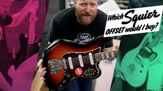 Unboxing 3 Squier Offsets  Which one would I BUY  StarcasterJaguar CVBass VI  Road Case S01E02 [upl. by Prentice]