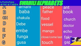 learn swahili Swahili alphabets swahili for beginners [upl. by Rudelson909]