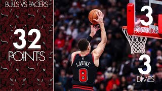 Zach LaVine 32 PTS lights up the Indiana Pacers in shootout loss  December 6 2024 [upl. by Hajan]