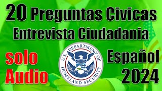 Preguntas de la ciudadania americana en español 20 preguntas cívicas entrevista de ciudadania 2024 [upl. by Suissac]