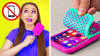 COOL TIK TOK PHONE HACKS  DIY Squishy Ideas Sneaking Phone into Class by 123 GO SCHOOL [upl. by Negaet]