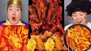 ASMR MUKBANG  Crispy Fried Chicken fire noodles Crunchy Corn Dog recipe  eating [upl. by Bum]