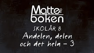 Andelen delen och det hela lektion 3  Skolår 8 [upl. by Zelle]