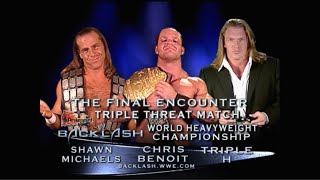 Story of Chris Benoit vs Shawn Michaels vs Triple H  Backlash 2004 [upl. by Lodhia]