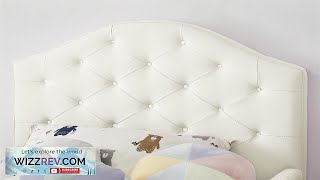 ALL 4 KIDS Kinsley Single PU Leather Upholstered Bed White Review [upl. by Ayanahs]