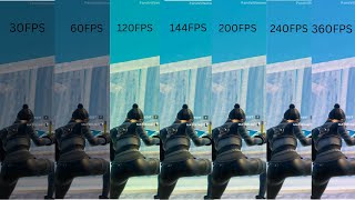 30fps vs 60fps vs 120fps vs 144fps vs 160fps vs 165fps vs 180fps vs 200fps vs 240fps vs 360fps [upl. by Beaufert]