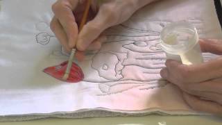 Using Inktense on Fabric  Part 2  with Deborah Wirsu [upl. by Peper]