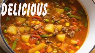 BEST Mexican hamburger stew  picadillo mexican hash  Sopa de Hamburgesa  Tex Mex Hamburger Soup [upl. by Loella863]