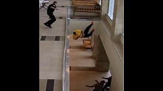 Utah Man in Court on Drug Charges Tries to Escape by Nose Diving Off Second Floor [upl. by Eidnarb]