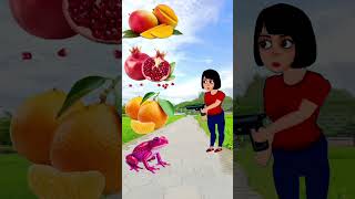 Mango Pomegranate orange grapes from frogfunny vfx magicshorts trending [upl. by Tim]