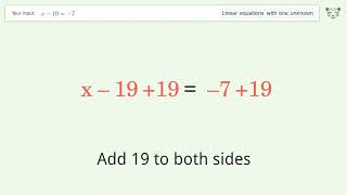 Solve x197 Linear Equation Video Solution  Tiger Algebra [upl. by Smaj691]