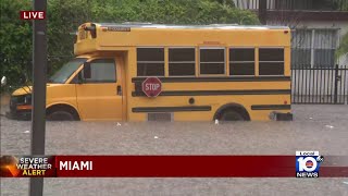 Lowlying parts of Miami flooding amid heavy rain [upl. by Aisyle632]