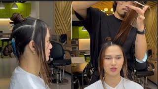 2023 Feather Layer Haircut Tutorial for Medium Length Hair  StepbyStep Guide  Desi Makhni TV [upl. by Aicenev]