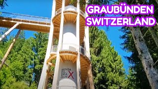 SENDA DIL DRAGUN The Worlds Longest Treetop Walkway In LAAX SWITZERLAND [upl. by Davy]