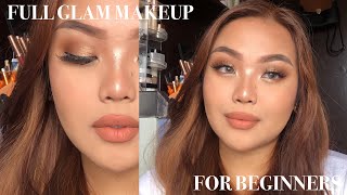 how to full glam makeup for beginners ♡ perfect for formal events graduation prom amp weddings [upl. by Enixam]