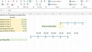 Stock Valuation With NonConstant Dividends Using Excel [upl. by Neibaf]