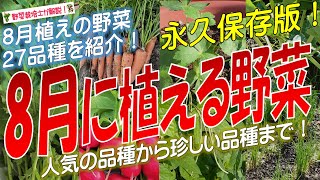 8月に植える野菜（27品種）永久保存版 [upl. by Elbert]