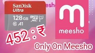 452₹ Me 128 GB Sandisk Memory Card Meesho Pe  Lowest Price On Meesho  Meesho Mega Blockbuster sale [upl. by Ridgley]