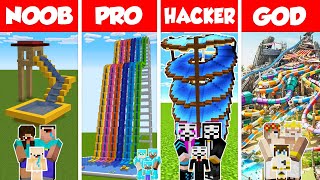 Minecraft FAMILY WATER PARK BUILD CHALLENGE  NOOB vs PRO vs HACKER vs GOD  Animation [upl. by Merp]