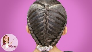 Peinado Fácil Para Niña Con Trenzas Postizas [upl. by Noremac849]