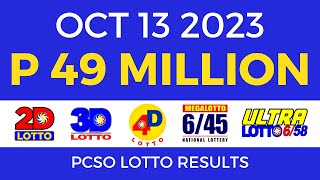 Lotto Result October 13 2023 9pm PCSO [upl. by Naol]