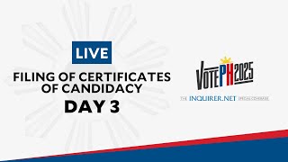 LIVE Filing of certificates of candidacy for 2025 elections  Oct 3  VotePH [upl. by Hubey]