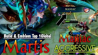 Maniac Martis Aggressive  Best Build Martis2024  MLBB [upl. by Piggy]