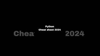 Python Cheat Sheet trending coding shortviral shortsvideo python cheatsheet [upl. by Pinkerton]