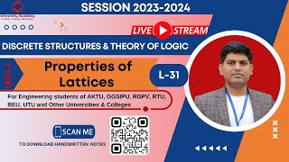 DSTL31 Properties of Lattices  Discrete Maths  What is lattice  Discrete Mathematics [upl. by Gurl481]