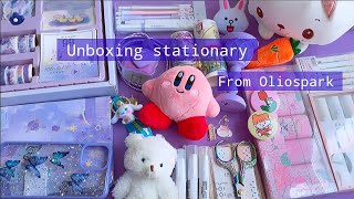 Unboxing Kawaii stationery from Oliospark Cute stationery unboxing Tonni art and craft oliospark [upl. by Virg]