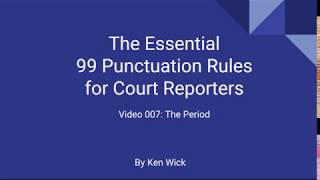 007 99 Punctuation Rules The Period [upl. by Balough]