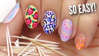 Nail Art For Beginners Using A TOOTHPICK [upl. by Nired809]