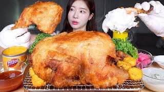 ASMR MUKBANG  겉바속촉 시장st 옛날 통닭 🍗 어니언크림소스 칠리소스 치즈소스 푹 찍어서 먹방 Super Crispy Whole Fried Chicken [upl. by Fawnia369]