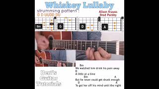 Whiskey Lullaby  Alison Krauss Brad Paisley guitar chords w lyrics amp strumming tutorial [upl. by Lorrimor]