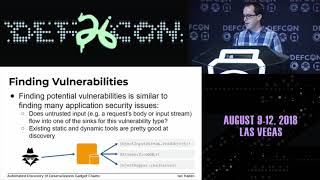 DEF CON 26  Ian Haken  Automated Discovery of Deserialization Gadget Chains [upl. by Ahsaenat]