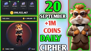 today hamster cipher code  Hamster Kombat daily cipher  September 20 hamsterkombat ciphercodes [upl. by Kora]