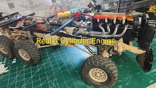 New Toyan fsl400 RC 6x6 Install Mini Inline 4 engine [upl. by Okihcim170]